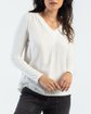 T-shirt manches longues uni style blouse en viscose