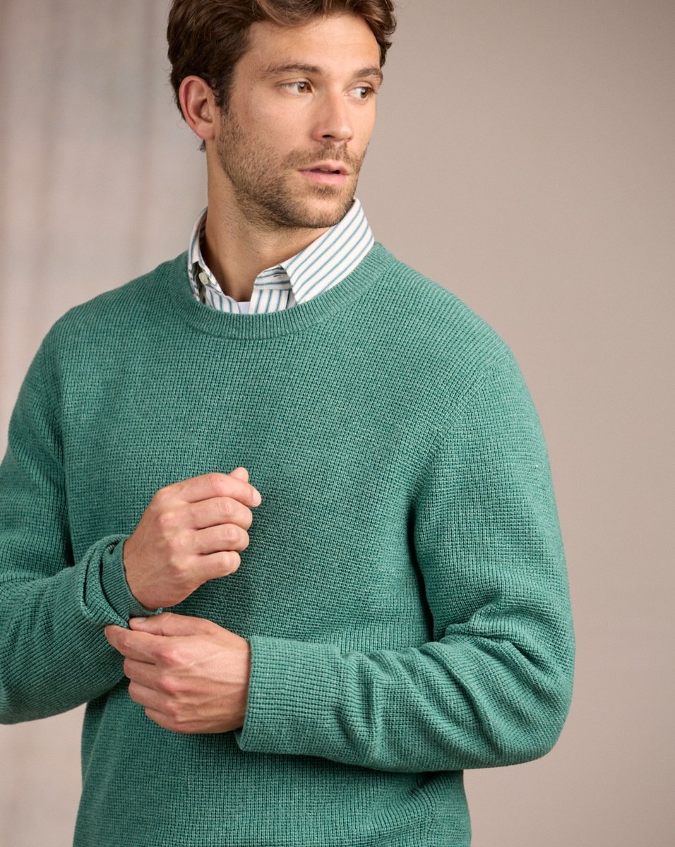 Pull point grain de riz vert