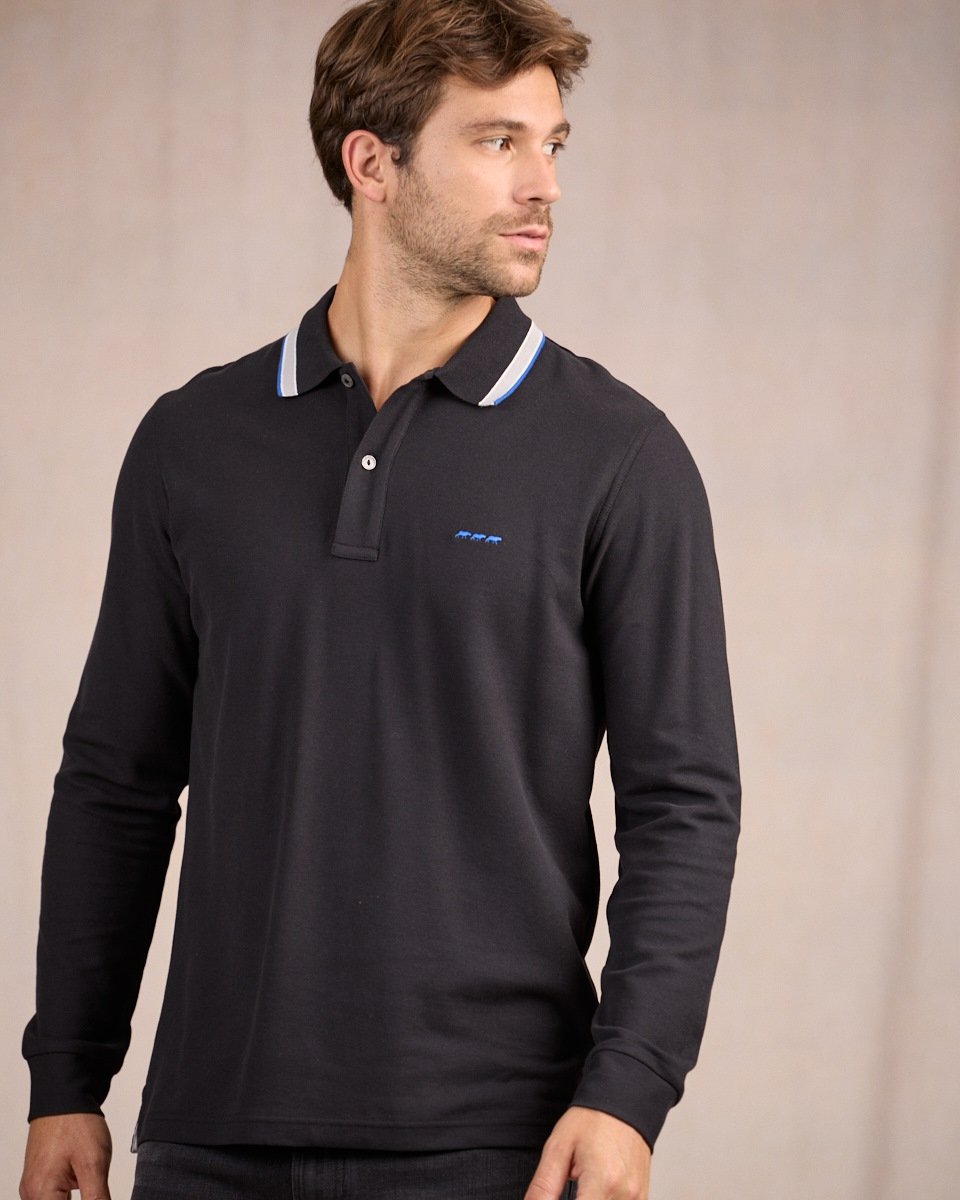 Polo détail col noir