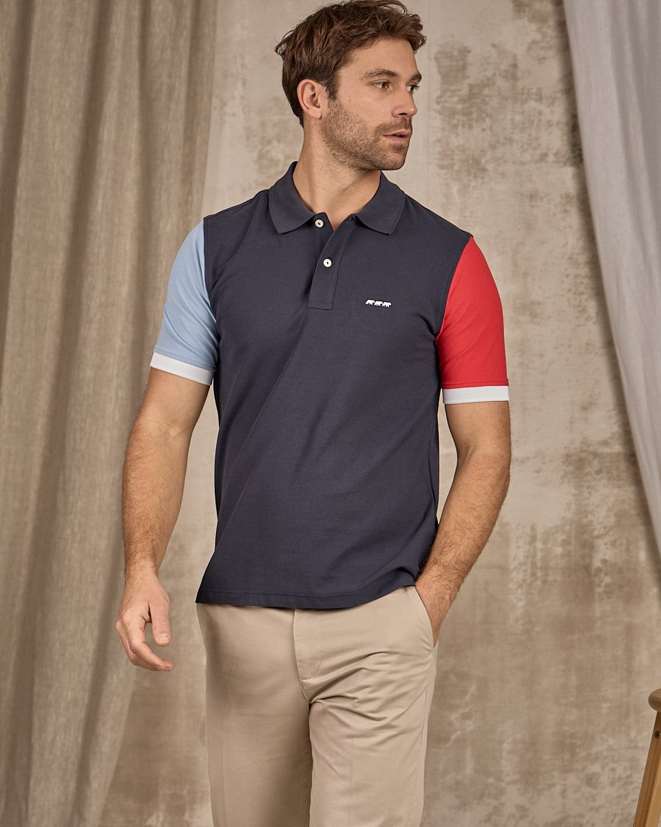 Polo manches courtes bleu