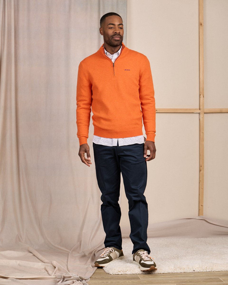 Pull col camionneur orange