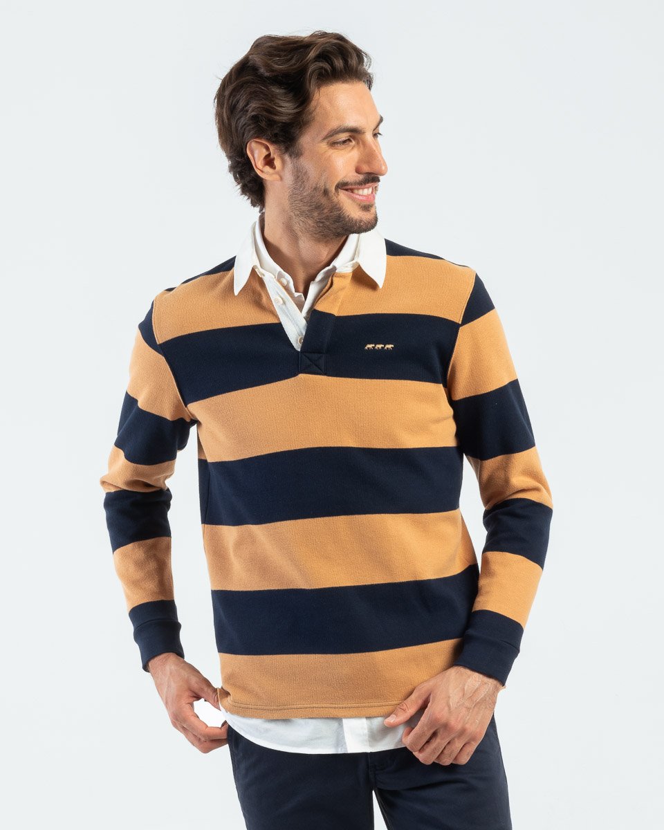 Polo manche outlet longue rayé homme