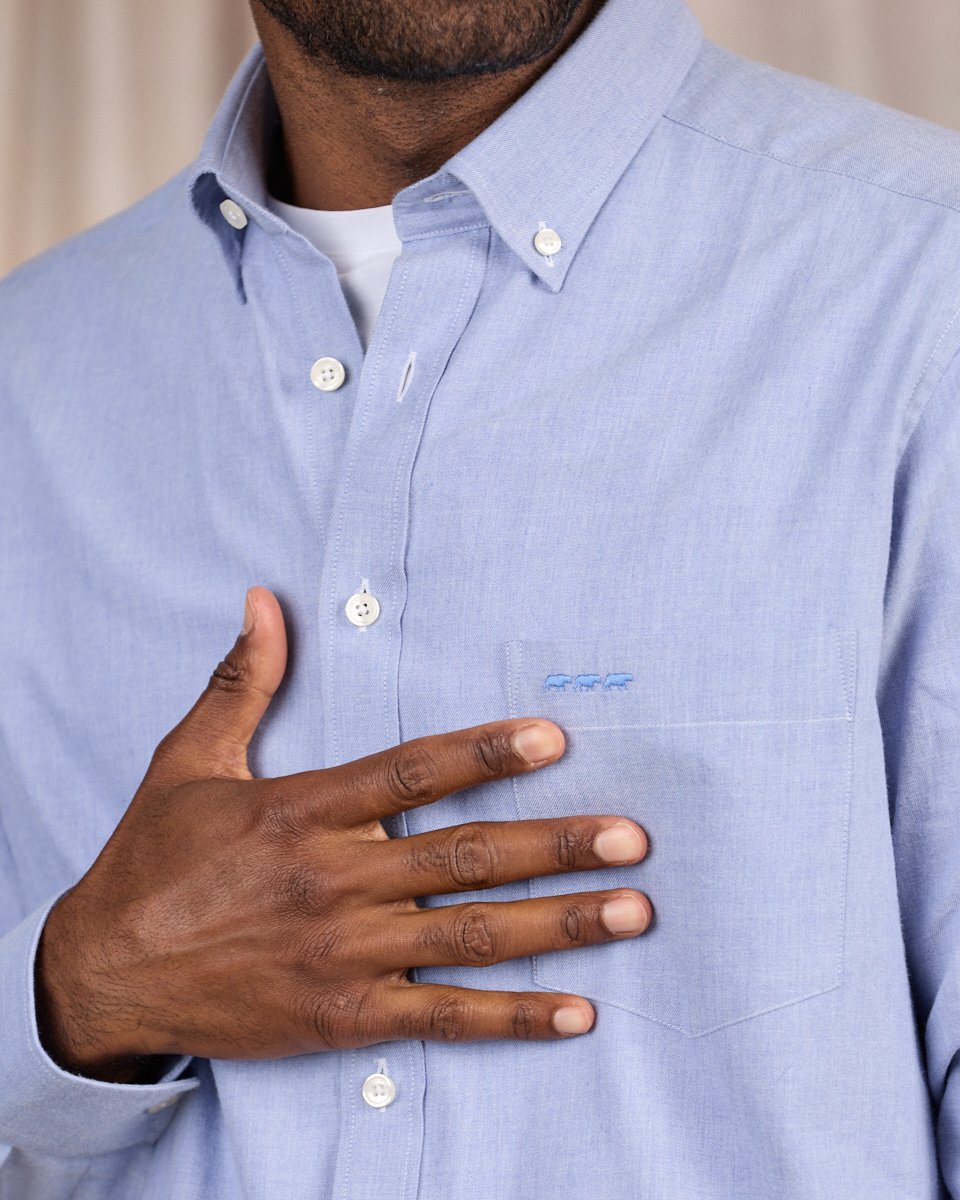 Chemise manches longues bleu