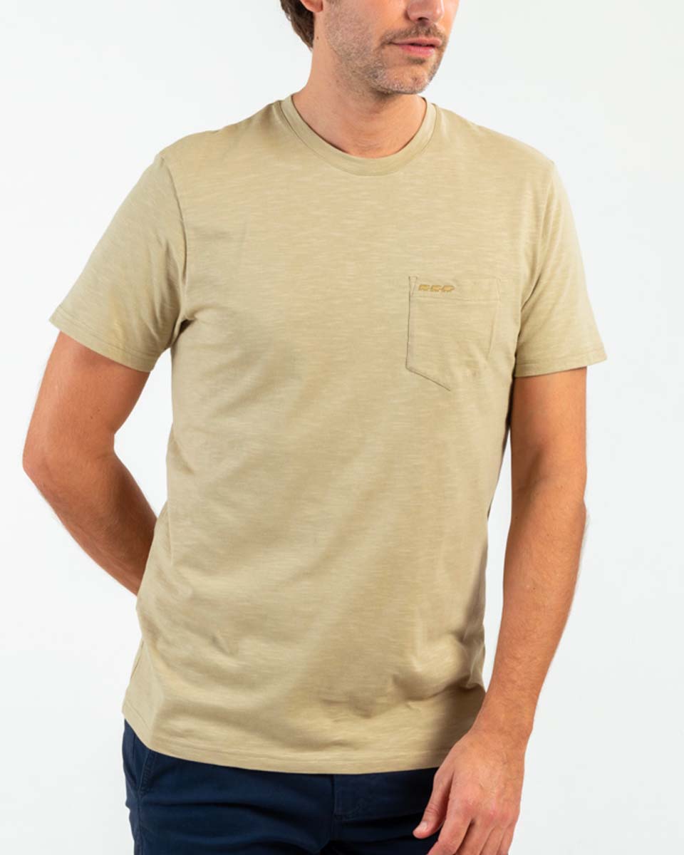 T-shirt Manches longues 100% coton Bio Col 3 Boutons - Blanc - Fin de Serie  - Vêtements de Yoga Homme - Coton Bio Fin de série