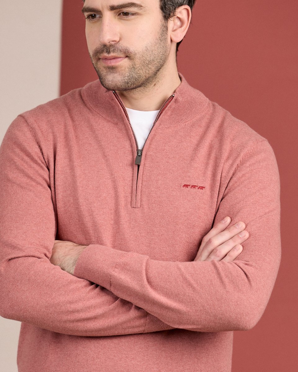 Pull col camionneur rose