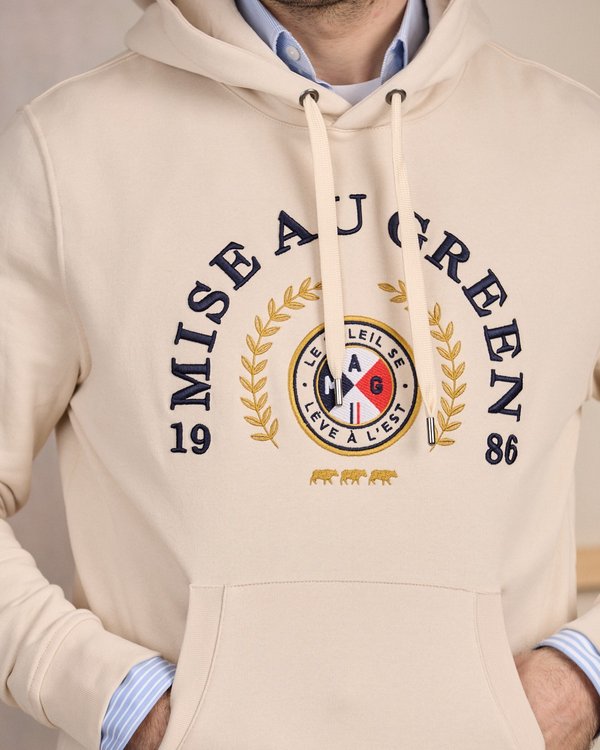 Hoodie blason beige