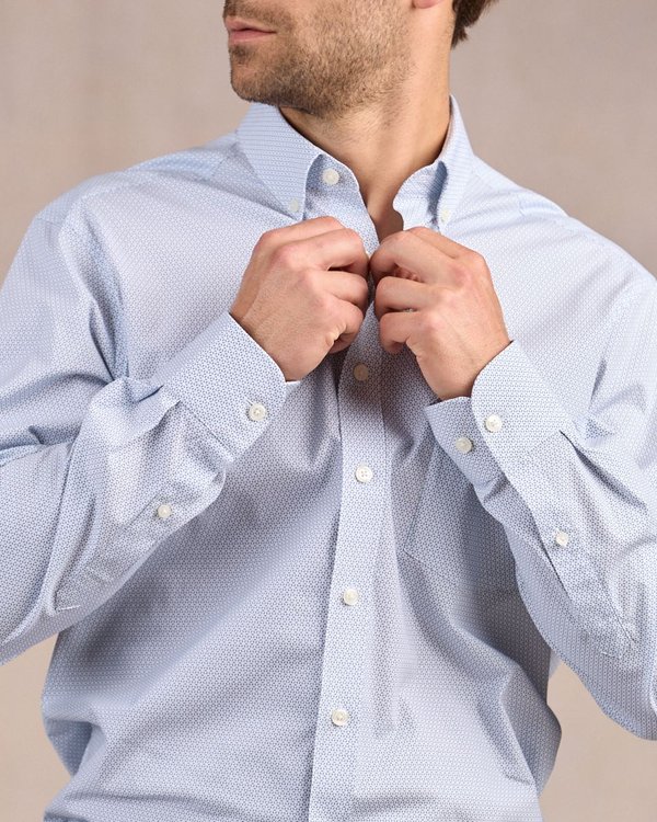 Chemise à micro motifs blanc