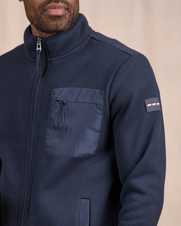 Blouson Polaire à poche bleu