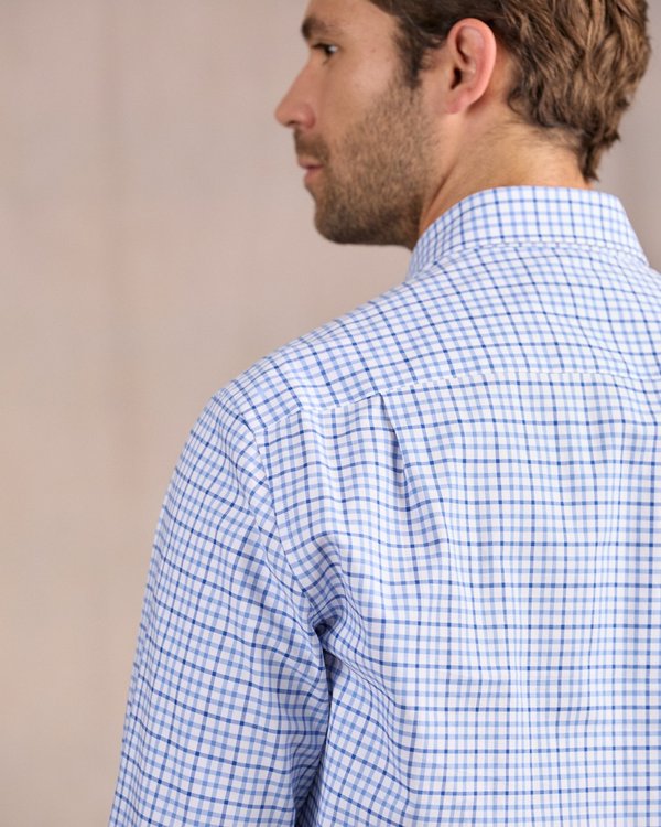 Chemise à carreaux bleu