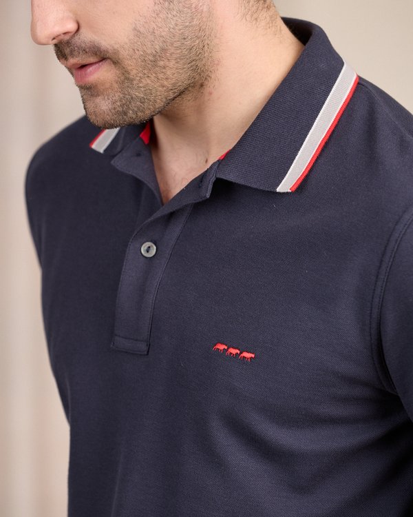 Polo détail col bleu