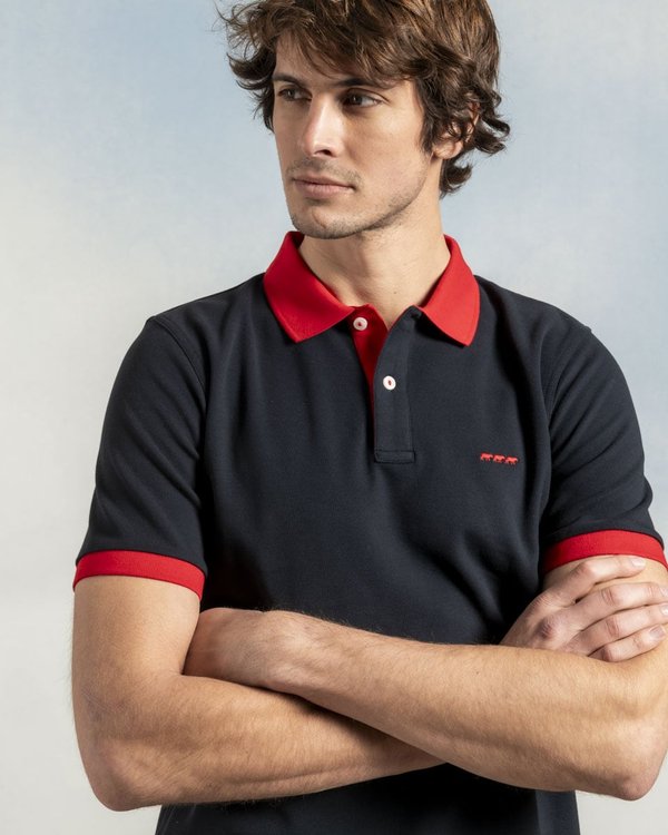 Polo contrasté