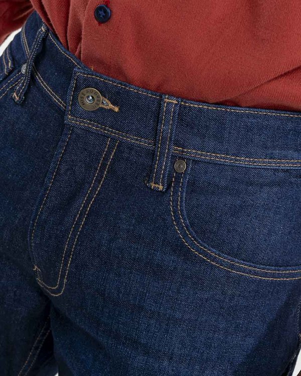 Pantalon Jeans classique pour homme avec teinture rayée sur les poches