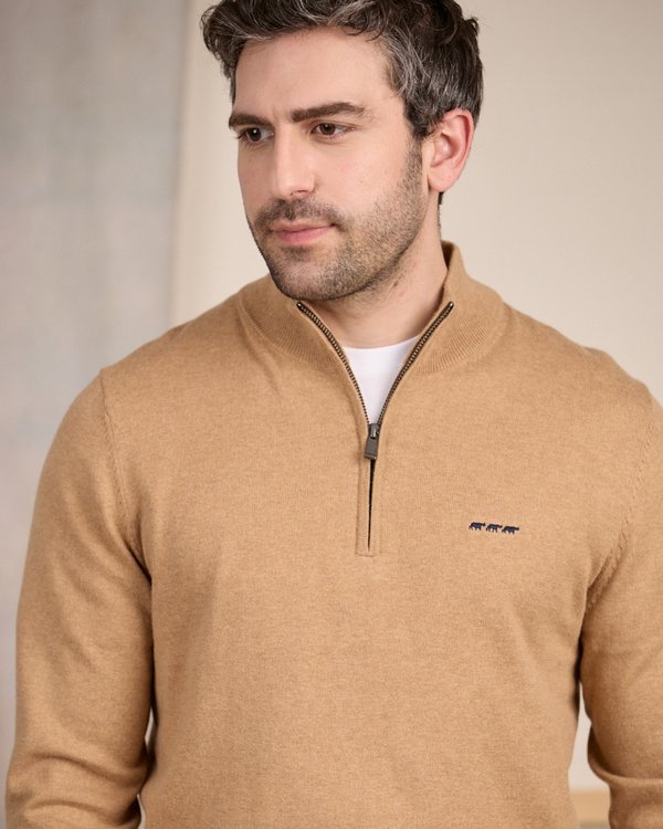 Pull col camionneur beige