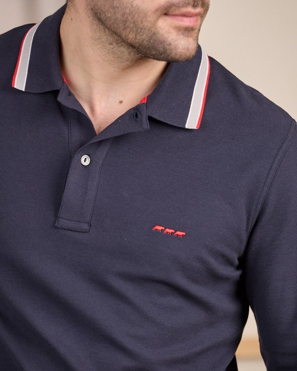 Polo détail col bleu