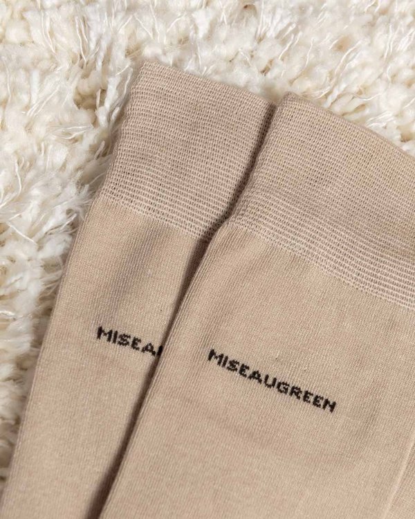 Chaussettes unies bambou beige