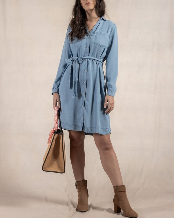 Robe chemise façon denim