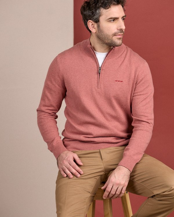 Pull col camionneur rose