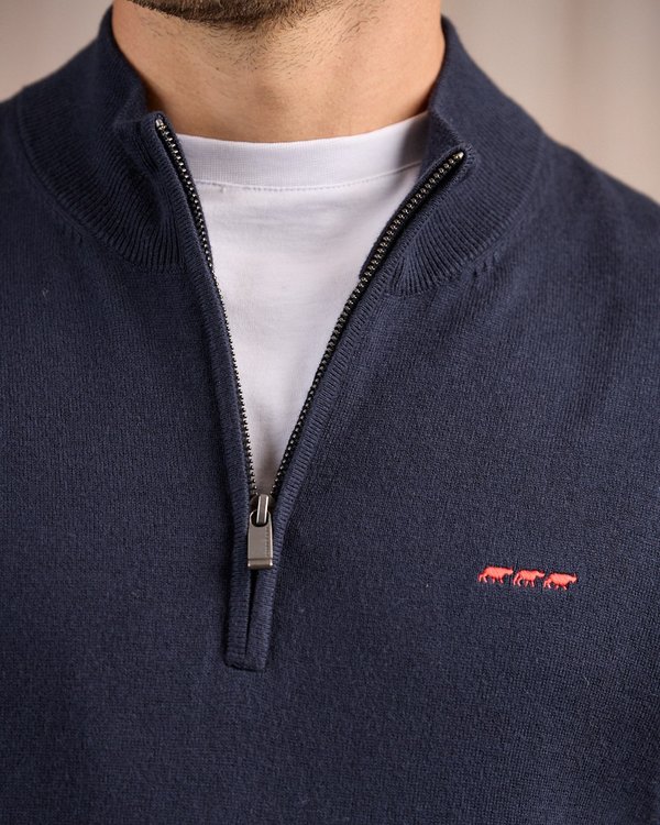 Pull col camionneur bleu