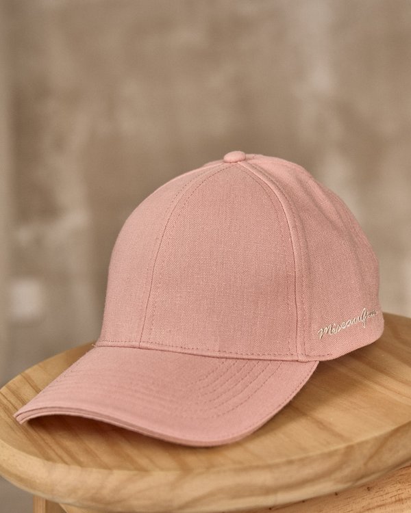 Casquette Dalila en lin rose