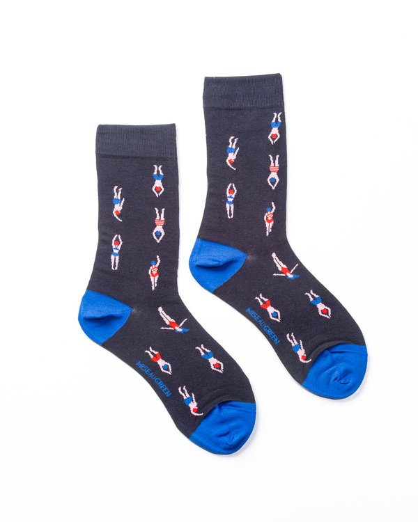 Chaussettes fantaisie nageurs bleu