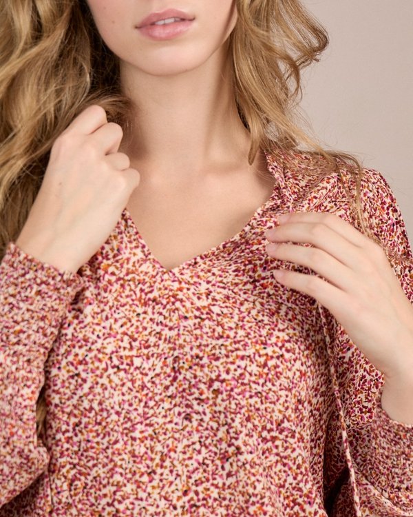 Blouse inspiration florale rose