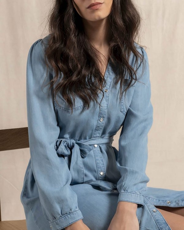 Robe chemise façon denim