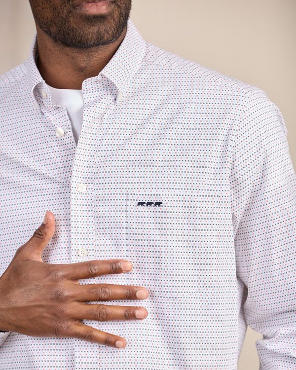 Chemise à micro motifs blanc