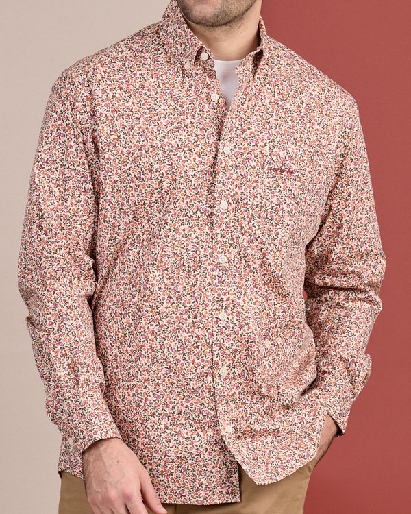 Chemise à imprimé floral blanc