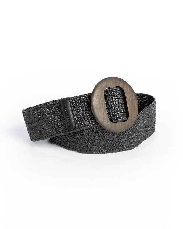 Ceinture tressée unie élastique grosse boucle