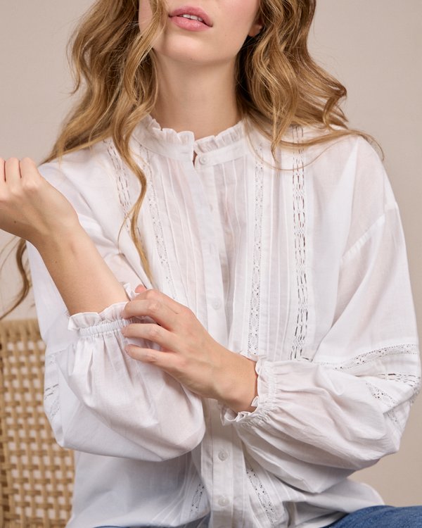 Blouse à détails blanc