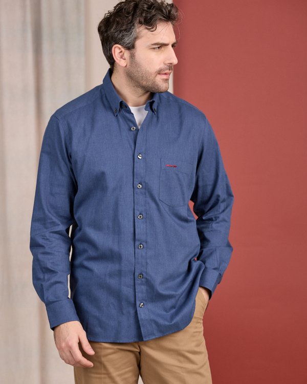 Chemise manches longues bleu