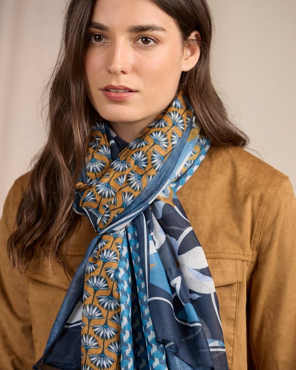 Foulard imprimé bleu