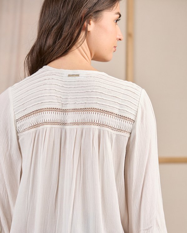 Blouse à détails blanc