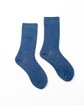 Chaussettes unies broderie 3 vaches bleu