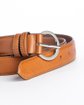 Ceinture unie 100% cuir boucle ronde