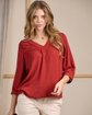 Blouse à détails rouge