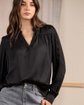 Blouse satinée noir