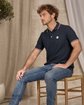 Polo manches longues bleu