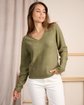 Pull détail lurex vert