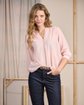 Blouse à rayures ton sur ton rose